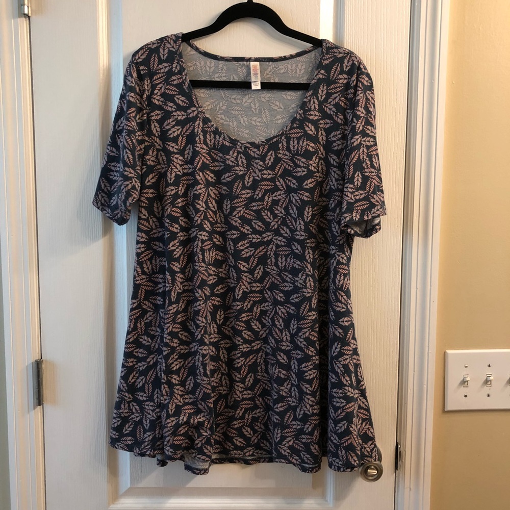 Large feather LLR Perfect Tee, purple and blue